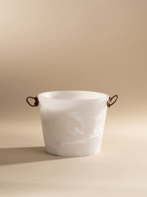 Pearl Resin Champagne Bucket with Leather Handles