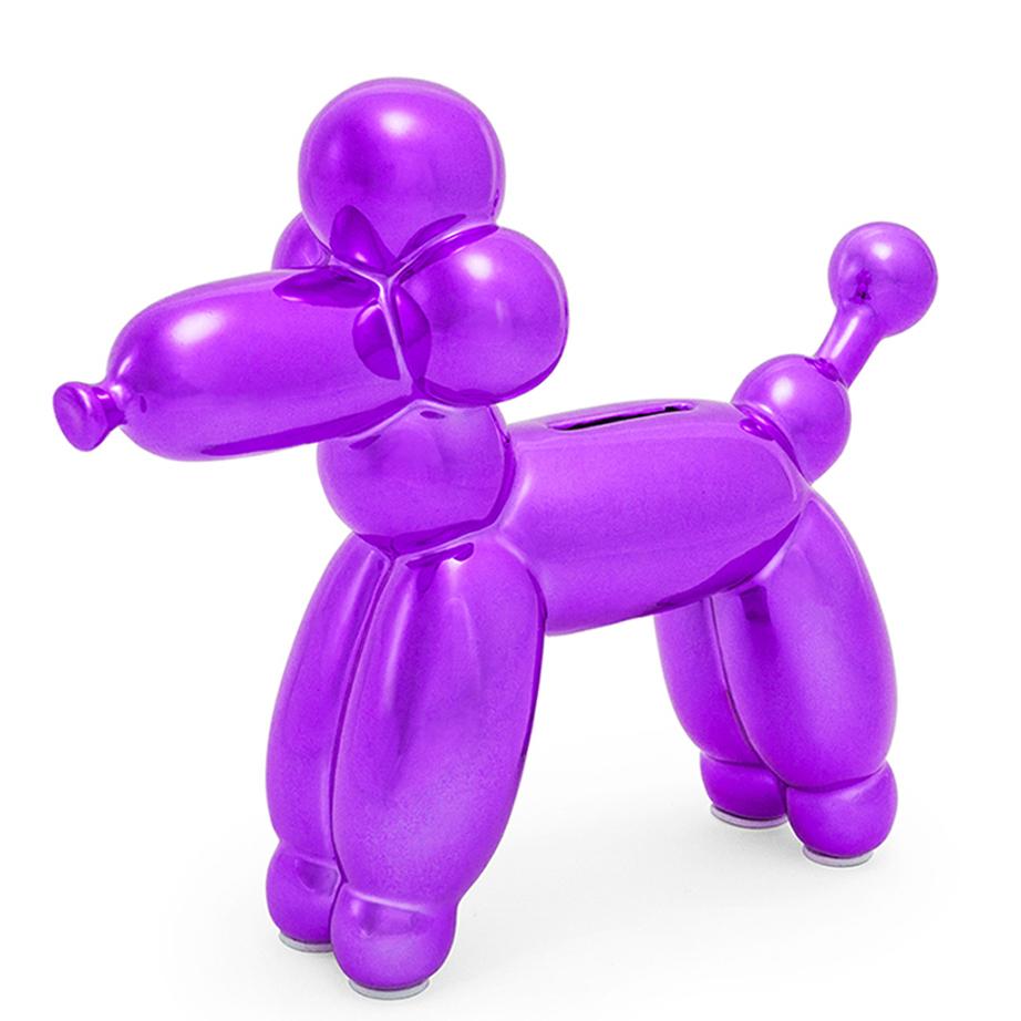 Purple French Poodle Balloon Bank