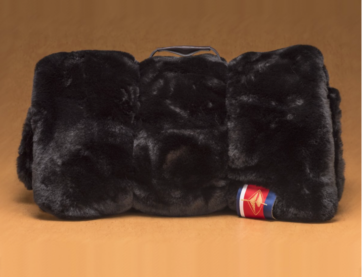 Black Faux Fur Outdoor Blanket