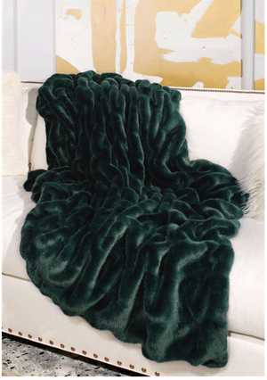 Emerald Couture Faux Fur Throw