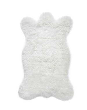 Ivory Bear Faux Fur Chair Cover/Dog Mat