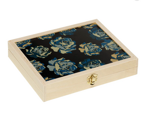Rose Blue Travel Backgammon Set
