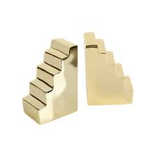 Gold Stair Bookends, set of 2