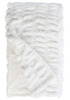 White fake fur online throw