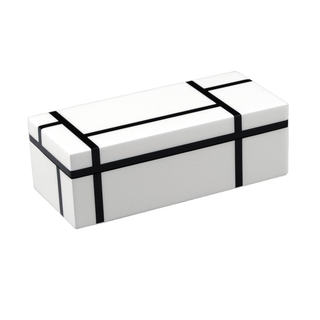 Black & White Grid Lacquer Box
