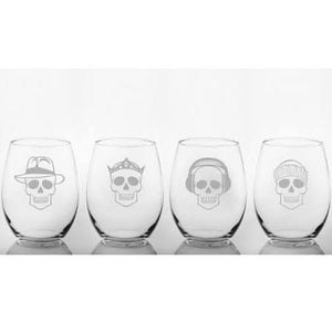 Acrylic Skull Glasses - Set of 4